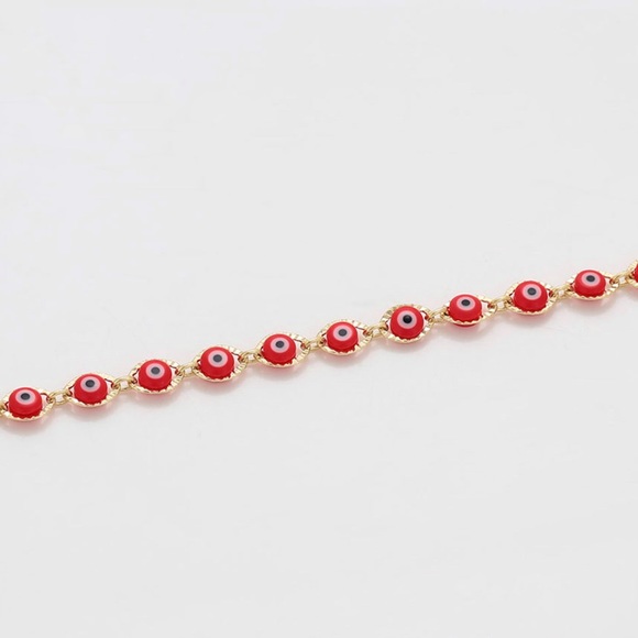 Red Evil Eye Necklace 14k Gold Plated Luxury Jewelry - Picture 5 of 12